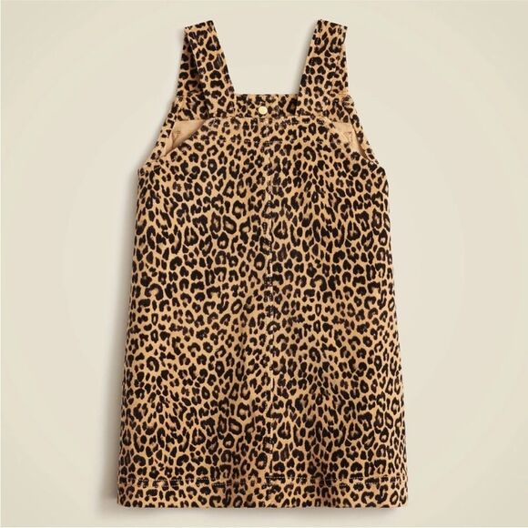 NWT J. Crew Crewcuts Girl’s Corduroy Leopard Button Front Dress Size 4 - Picture 2 of 11